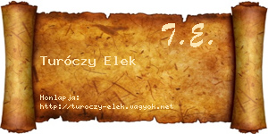 Turóczy Elek névjegykártya