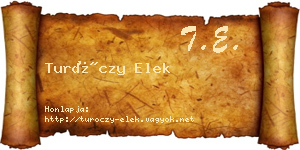 Turóczy Elek névjegykártya