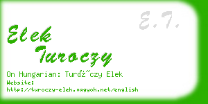 elek turoczy business card